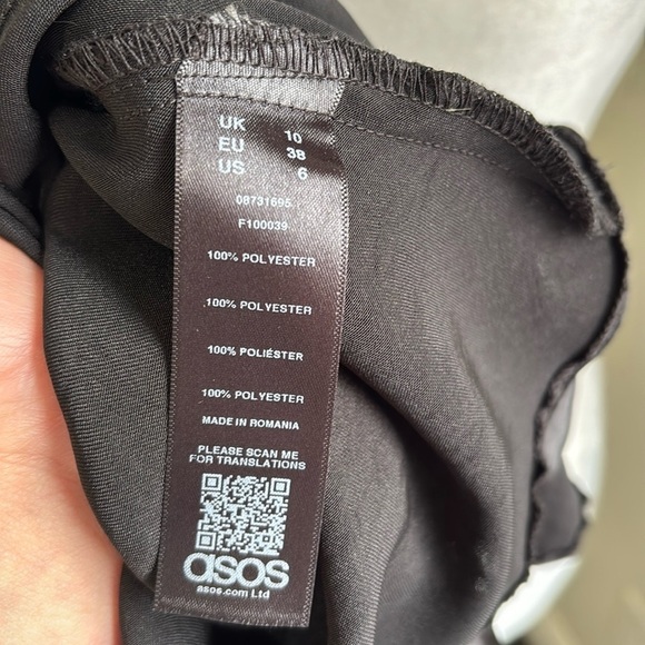 ASOS DESIGN cami mini slip dress in high shine satin with lace up back NWT - Picture 10 of 10